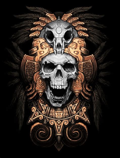 Native Indian Chief Skull - "Calaveras Aztecas" ("Aztec Skulls ...