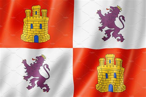 Castile and Leon province flag, Spain | Graphic Objects ~ Creative Market