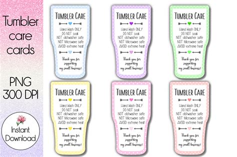 Free Printable Tumbler Care Instructions - Printable Form, Templates ...