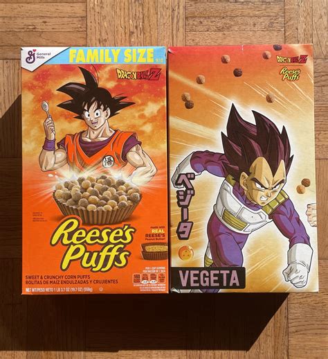 New Limited Edition Dragon Ball Z Reese’s Puffs Family Size Cereal Box Vegeta | eBay