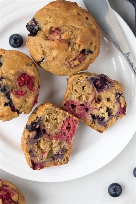 Mixed Berry Muffins (with Yogurt!) - Stephanie Kay Nutrition