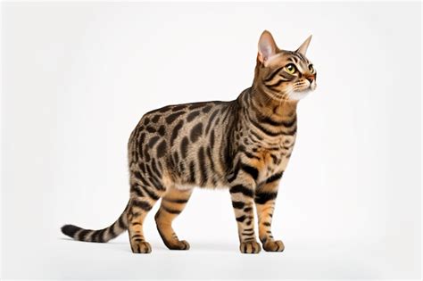 Premium AI Image | A bengal cat with black stripes and tan stripes