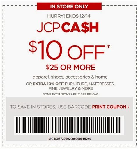 JCPenney Cash: Save $10 To $50 Off In Store or Online