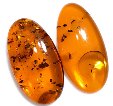 28 Cts Pair Honey Yellow Amber Gemstones AM 1697