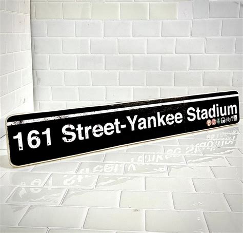 New York Yankees Stadium Subway Sign 161 Street Station Hand - Etsy