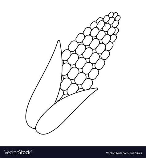 Corn icon outline singe vegetables icon from Vector Image