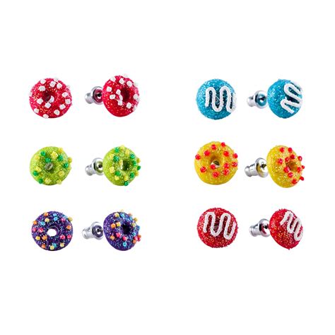 Hypoallergenic earrings Set for Kids Made wih Polymer Clay,Colorful Cute Stud Earrings-in Stud ...