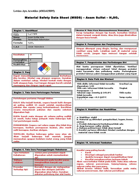 MSDS Sulfuric Acid | PDF