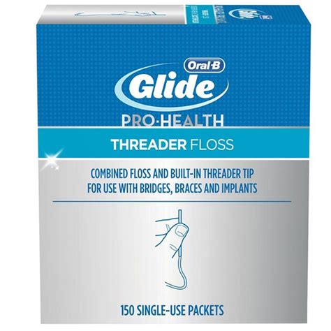 Oral-B Glide Pro-Health Threader Floss, 150/bx. Combines shred ...