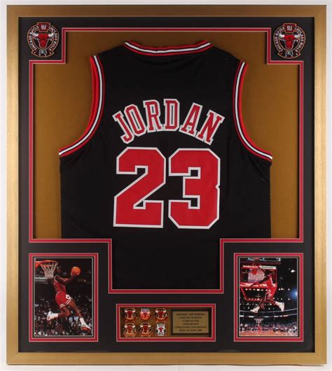 Michael Jordan Chicago Bulls 32x36 Custom Framed Jersey with (6 ...