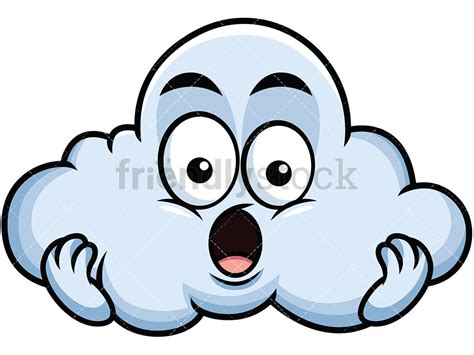 Surprised Cloud Emoji Cartoon Vector Clipart - FriendlyStock | Cloud ...