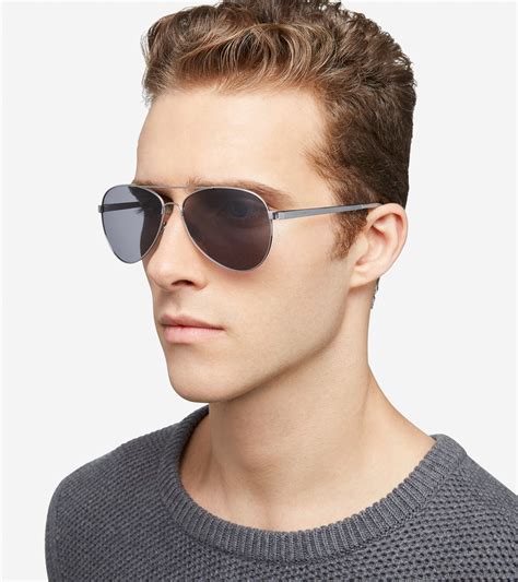 Men's Metal Aviator Sunglasses in Silver | Cole Haan