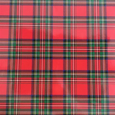 Red and Green Plaid Pattern Adhesive Vinyl.