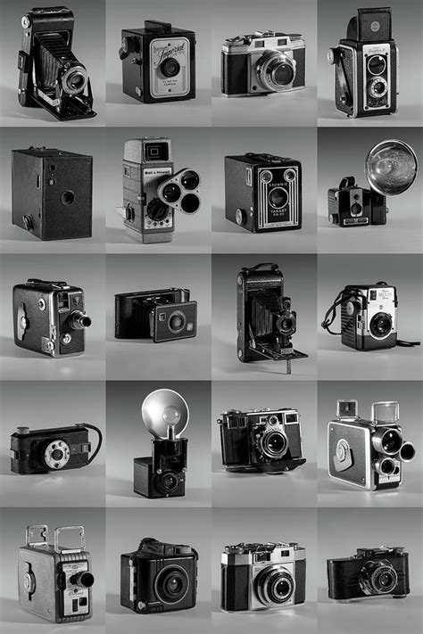 Twenty Old Cameras - Black and White Photograph by Art Whitton - Fine ...