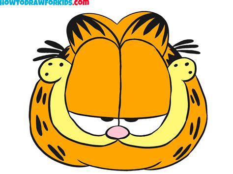 How to Draw Garfield Face - Easy Drawing Tutorial For Kids