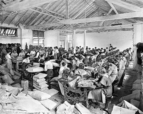 Sowing factory in Victorian england | Sewing factory, Victorian london ...