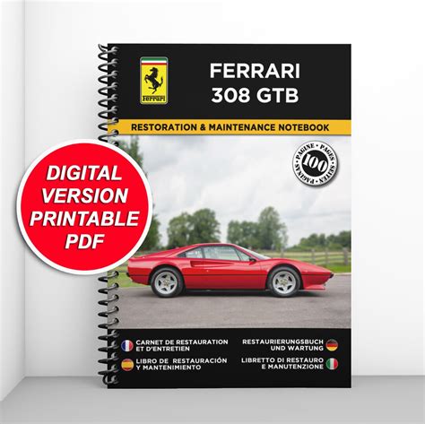 FERRARI 308 GTB Restoration and Maintenance Booklet - Etsy