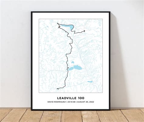 Leadville 100 Trail Race Course Map Personalized Leadville 100 Map Leadville Running Course Map ...