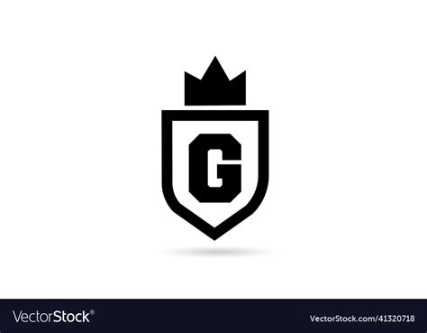 Black and white g alphabet letter icon logo Vector Image