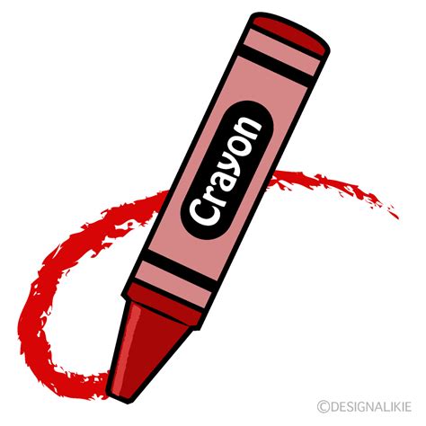 Drawing Red Crayon Clip Art Free PNG Image｜Illustoon