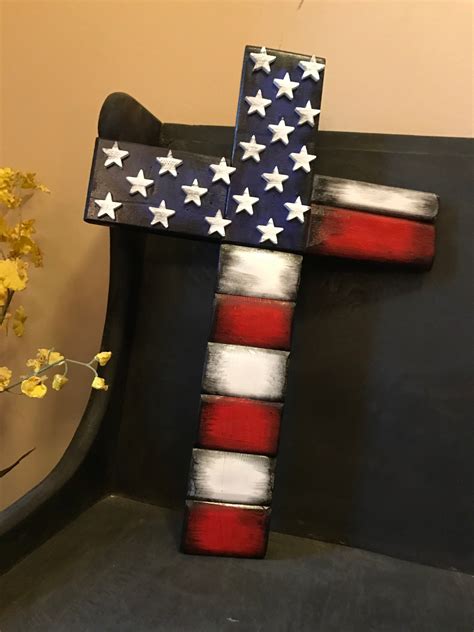 Diy Wooden Flag Cross / American Flag Cross Wood Crafts Woodworking Projects Wood Projects ...