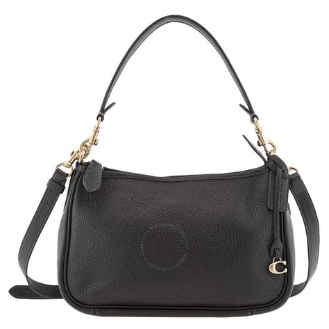 COACH Pebble Leather Cary Crossbody in Black | Lyst