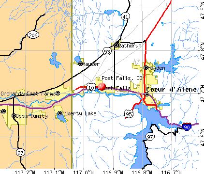 Where Is Post Falls On Idaho Map