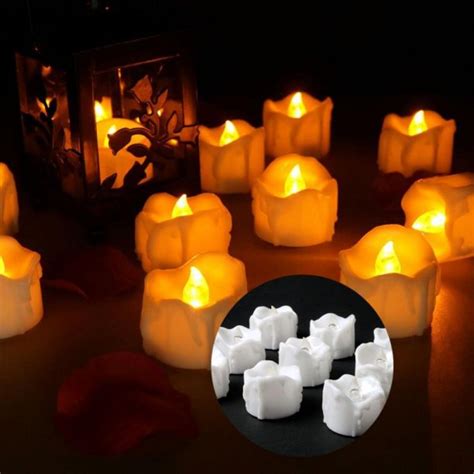 12 Packs Yellow Flameless Led Candles Flickering,Yinuo Candle Real Wax ...
