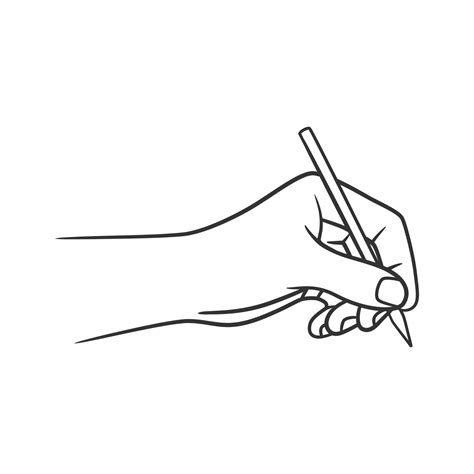 Line art illustration of hand holding pen and writing or drawing 6455862 Vector Art at Vecteezy