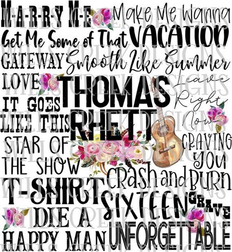 Thomas Rhett Word Art PNG, Digital Download, Sublimation Design, Sublimation Graphics | Thomas ...