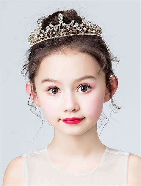 Flower Girl Headpieces Gold Tiara Crown Kids Hair Accessories - Milanoo.com