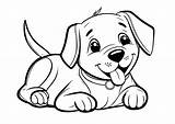 Easy To color Dog  Coloring Pages sketch template