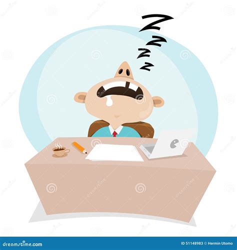 Sleeping At Work Stock Vector - Image: 51148983