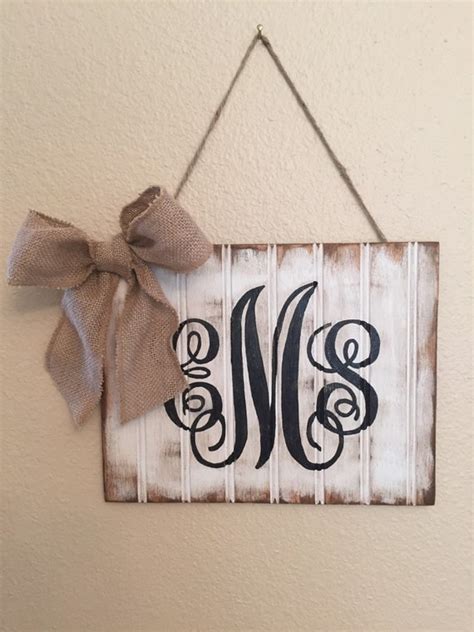 Rustic monogram sign by SouthernPineappleCH on Etsy