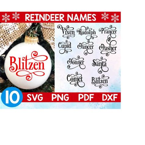 Reindeer Names svg,Rudolph Dasher Dancer svg,Prancer Comet V - Inspire Uplift