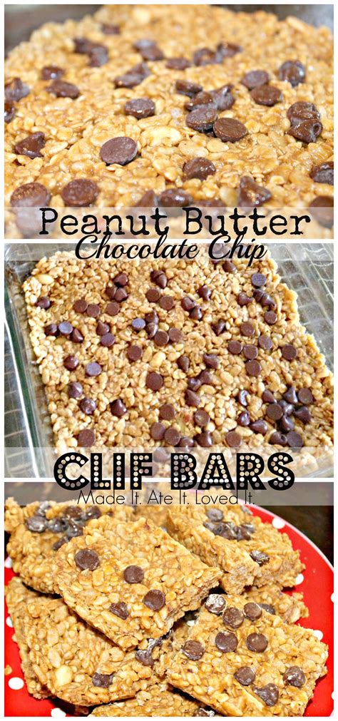 Peanut Butter Chocolate Chip Bars | Chocolate chip bars, Clif bar recipe peanut butter, Peanut ...