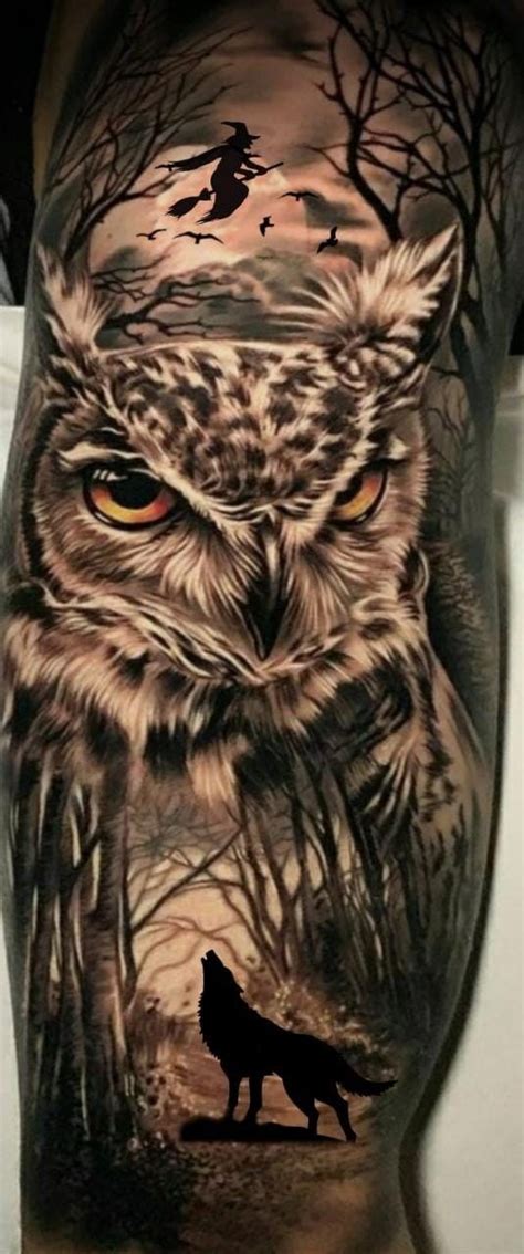 Pin on Cosas que comprar | Realistic owl tattoo, Bird tattoo sleeves ...