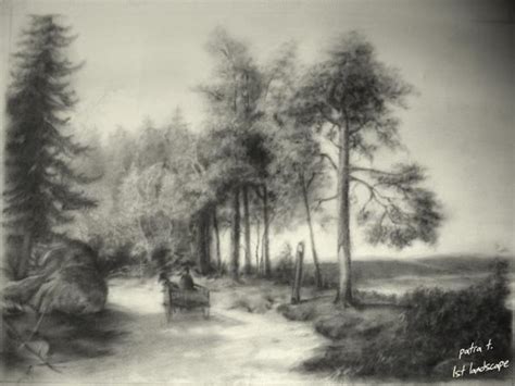 Landscape Charcoal Drawing at GetDrawings | Free download