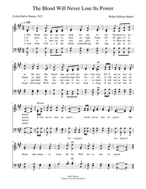 The blood will never lose its power - Walter S. Martin Sheet music | Musescore.com