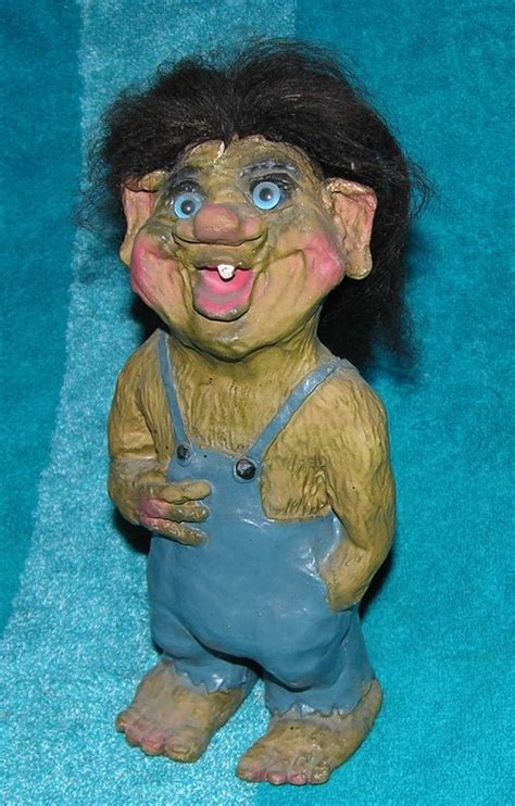 VINTAGE UGLY TROLL DOLL FIGURE BROWN WRINKLY SKIN AND OVERALLS WEIRD SCARY | Troll dolls, Creepy ...