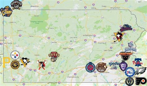 Sports Teams in Pennsylvania - Sport League Maps