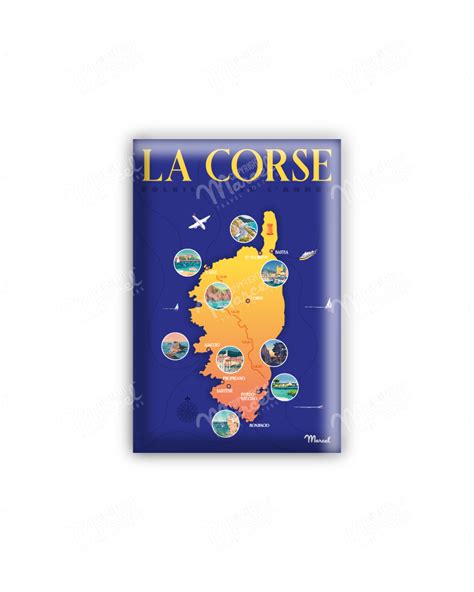 Magnet CORSICA "Map" - Marcel Travel Posters