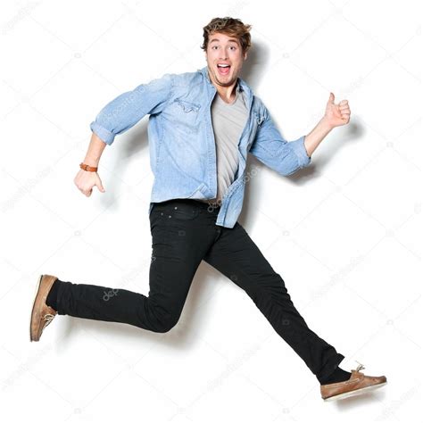 Jumping man happy excited Stock Photo by ©Maridav 22277909