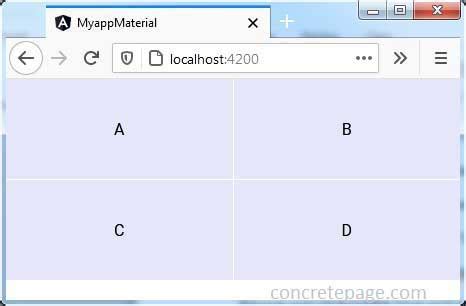 Angular Material Grid List - ConcretePage.com