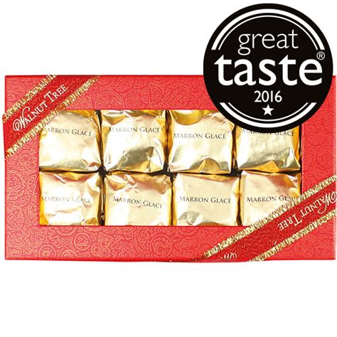 Award Winning Marrons Glacé Box. Vacuum packed to retain freshness