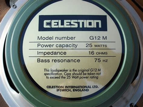 Celestion G12M Greenback (8 Ohms) image (#268546) - Audiofanzine