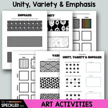 Principles of Design: Unity Variety and Emphasis Art Worksheets ...