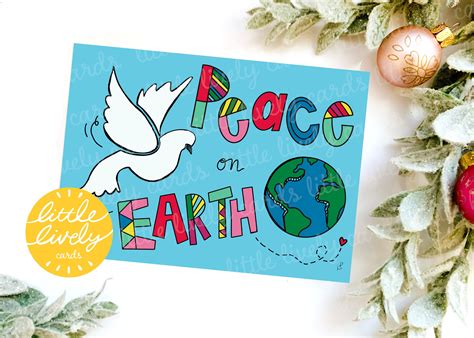 Christmas Card Printable Peace on Earth - Etsy