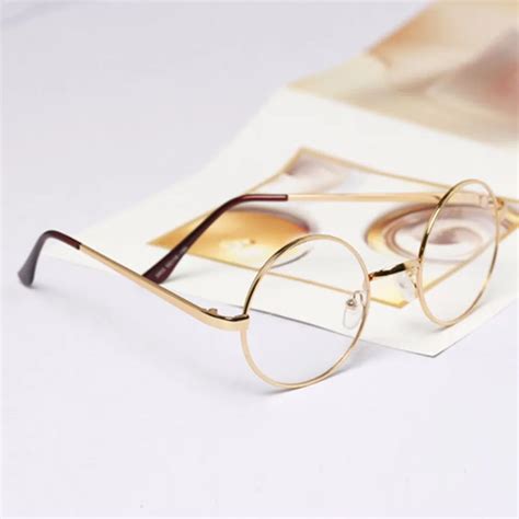 Retro Fashion Round Circle Metal Frame Eyeglasses Clear Lens Eye ...