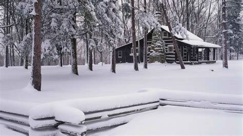 Winter Cabin Scenes Desktop Background